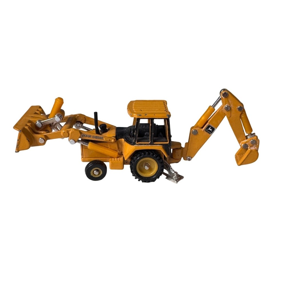 John Deere ERTL Backhoe Loader Diecast Construction Vehicle Yellow Toy Excavator